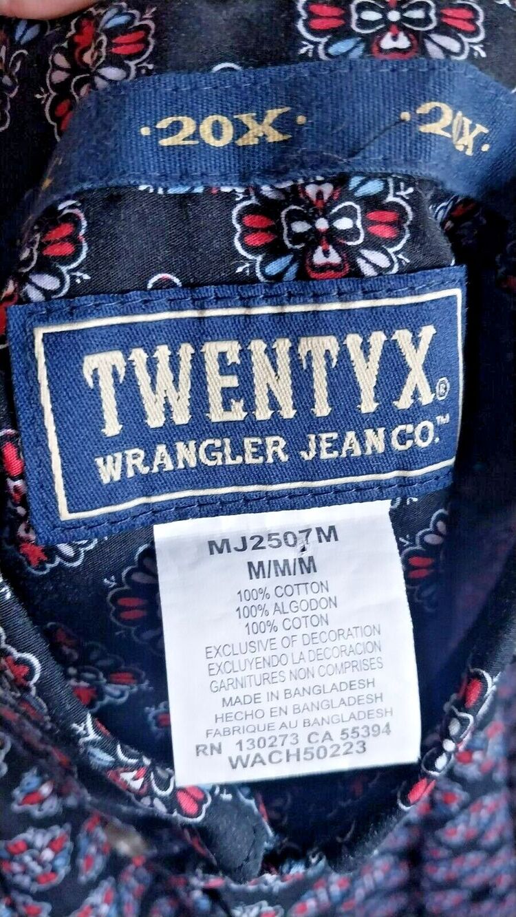 Wrangler Mens Set of 2 Western Cowboy Long Sleeve Button Down Shirt Medium - Picture 6 of 10